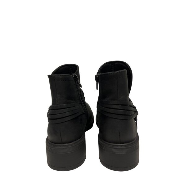 Clarks Hearth Kaylie Women's Leather Boots Ankle Black Braided Size 5.5 NEW - Picture 6 of 12